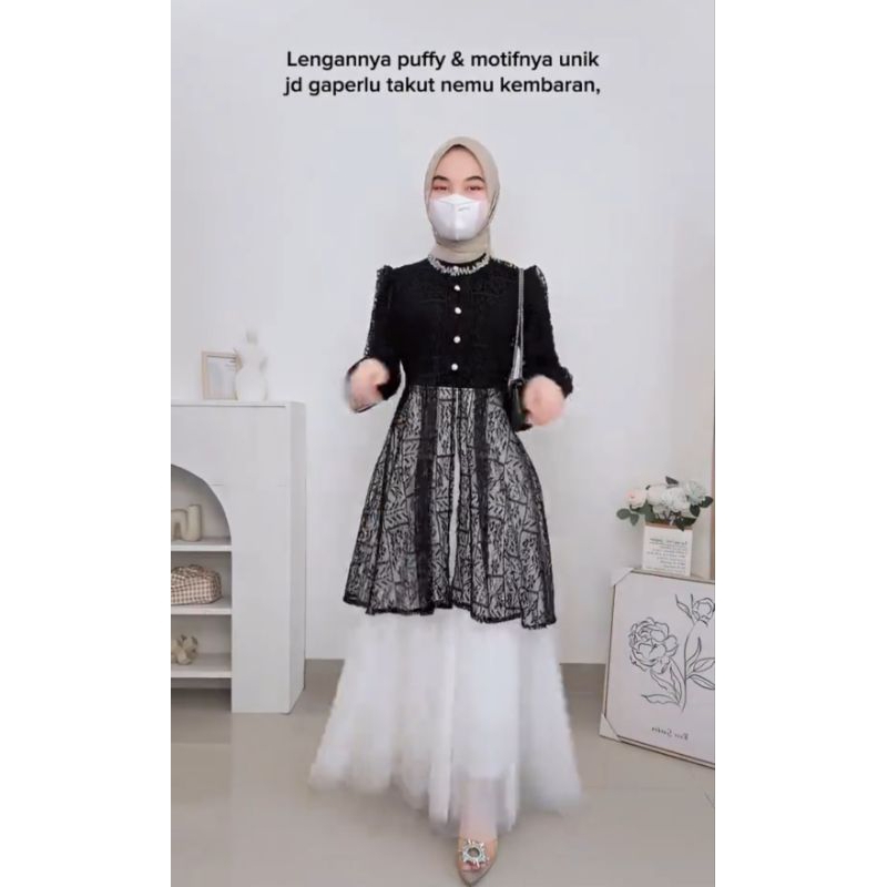 DISKON ANAYA OUTER DRESS - BRUKAT OUTER KONDANGAN