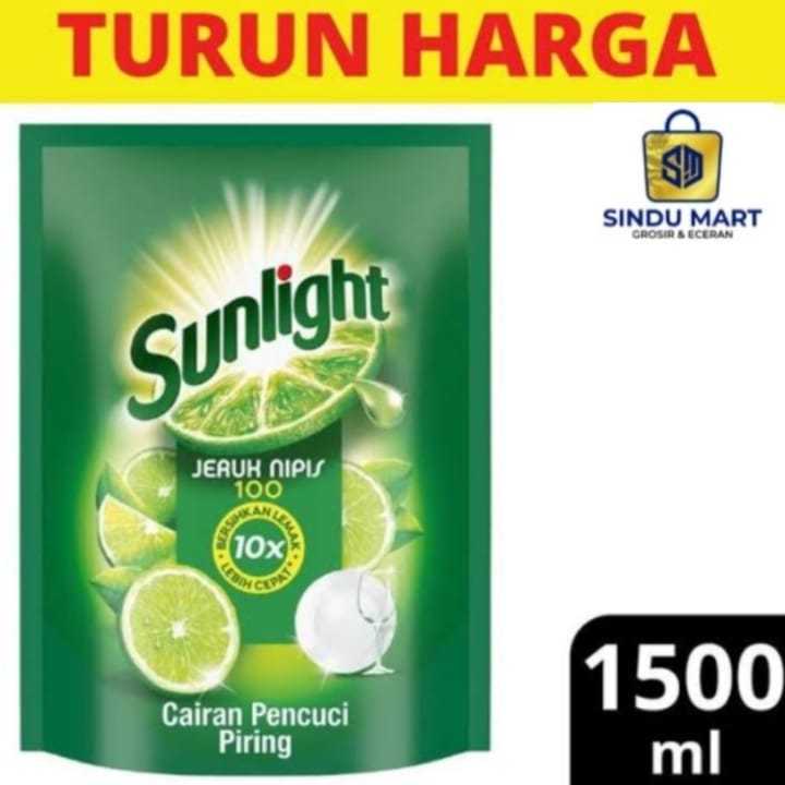 Sunlight sabun cuci piring jeruk nipis 1500ml murah | shopee sindumart