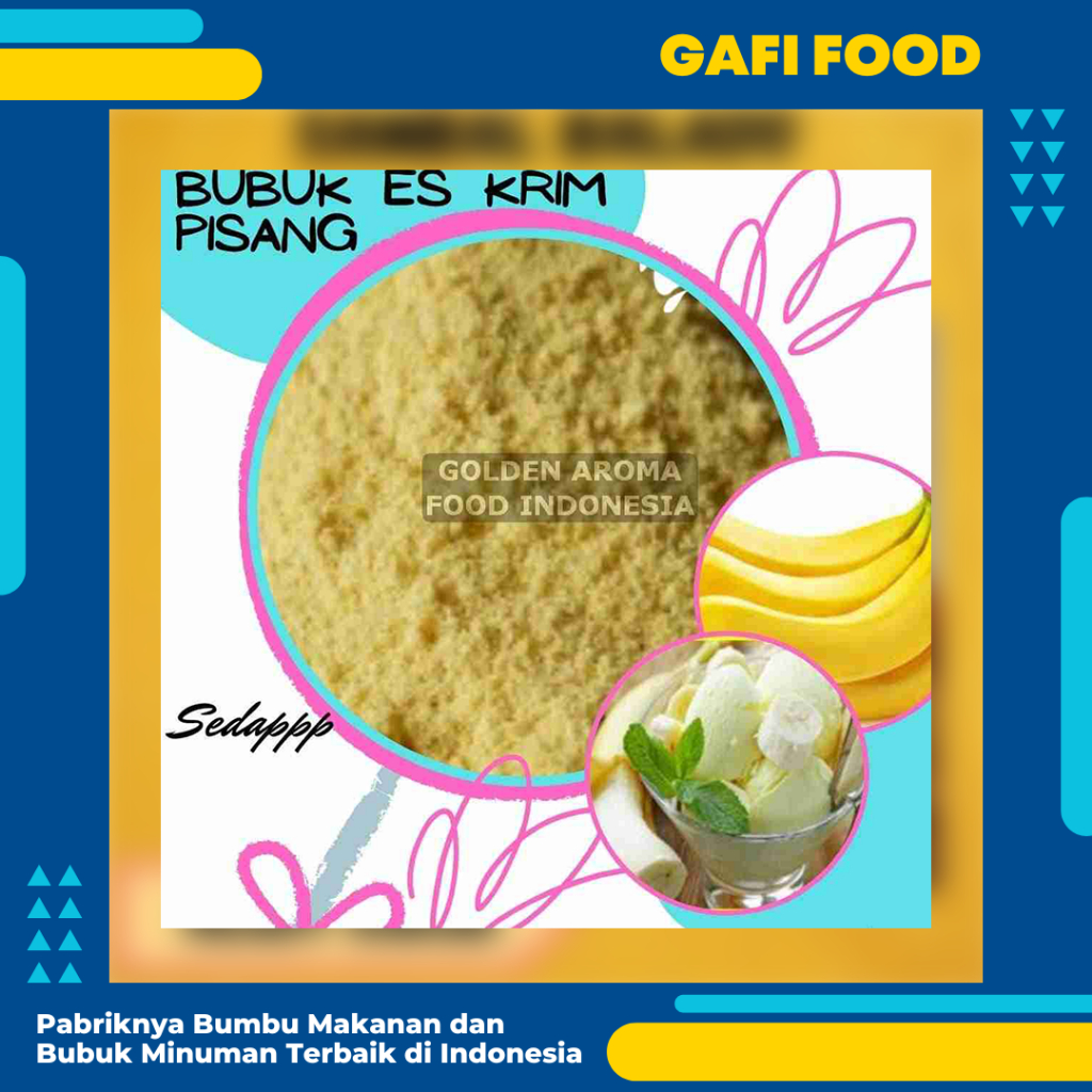 

Bubuk ES CREAM Aneka Rasa Pisang Premix 1KG Ice Cream KWALITAS PREMIUM / SERBUK ES KRIM Powder Insta
