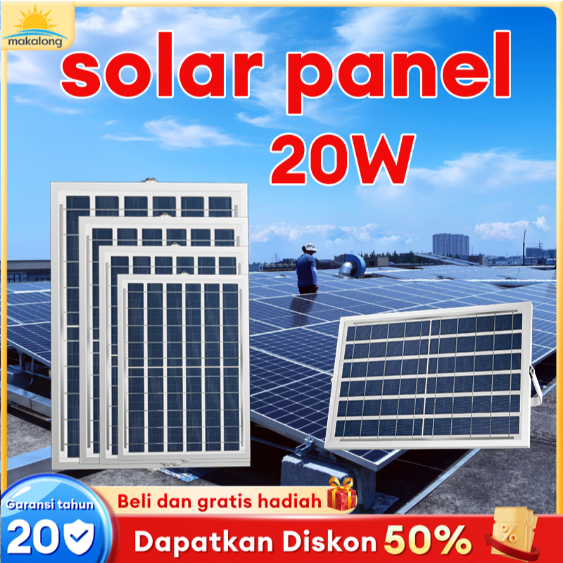 【garansi 20 Tahun】 20W Solar Panel Mono Pv Module Papan Solar Solar Cell Panel Surya