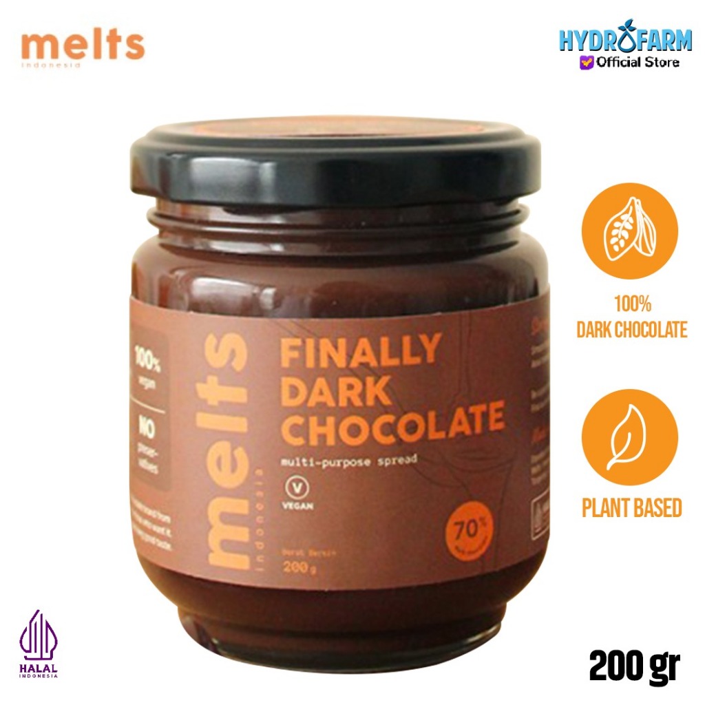 

Melts - Finally Dark Chocolate Spread | Selai Cokelat Plant Based Vegan - 200g