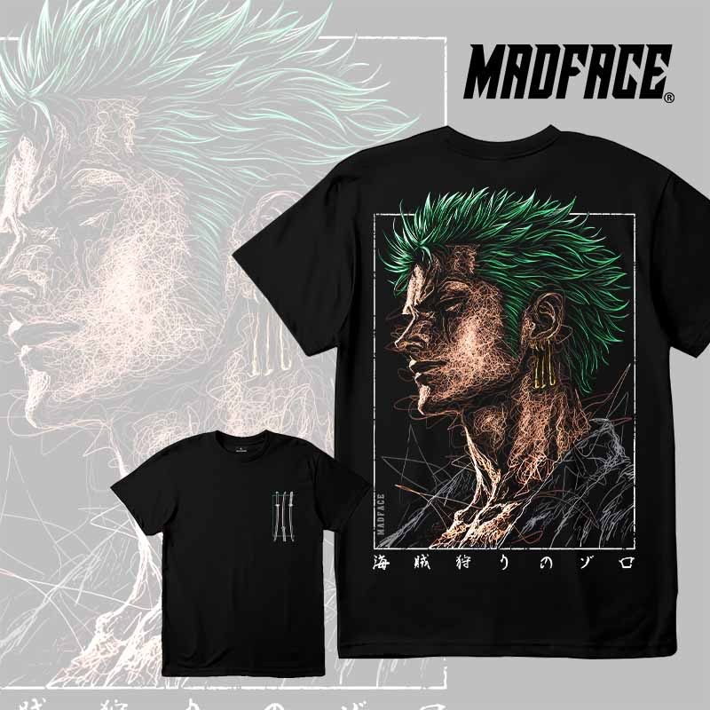 MADFACE-Kaos One Piece, Zoro Original Design T-Shirt Kaos Pria Baju Kaos Pria Baju Pria Distro Origi