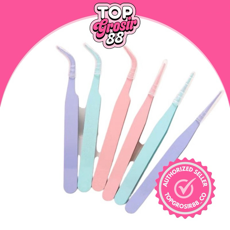 Pinset Bengkok/Pinset Bulu Mata Eyelash Pinset Tweezer Bengkok Lengkung Pinset Bulu mata Eyelash Ext