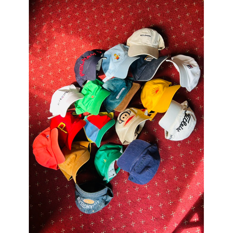 Topi Vintage Two Tone Cap Trucker Hat Jaring Rope Hat Second Original Pria Wanita Unisex