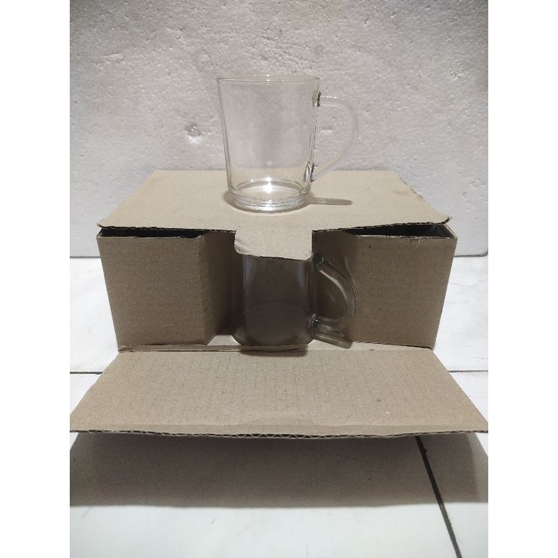 Gelas kopi polos 200ml/gelas kopi gagang polos