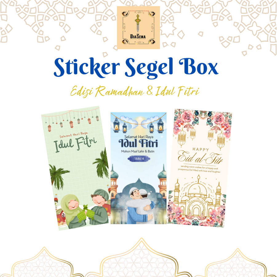 

Sticker Segel Box Edisi Bulan Ramadhan & Lebaran Idul Fitri Persegi Panjang Stiker Label Hampers