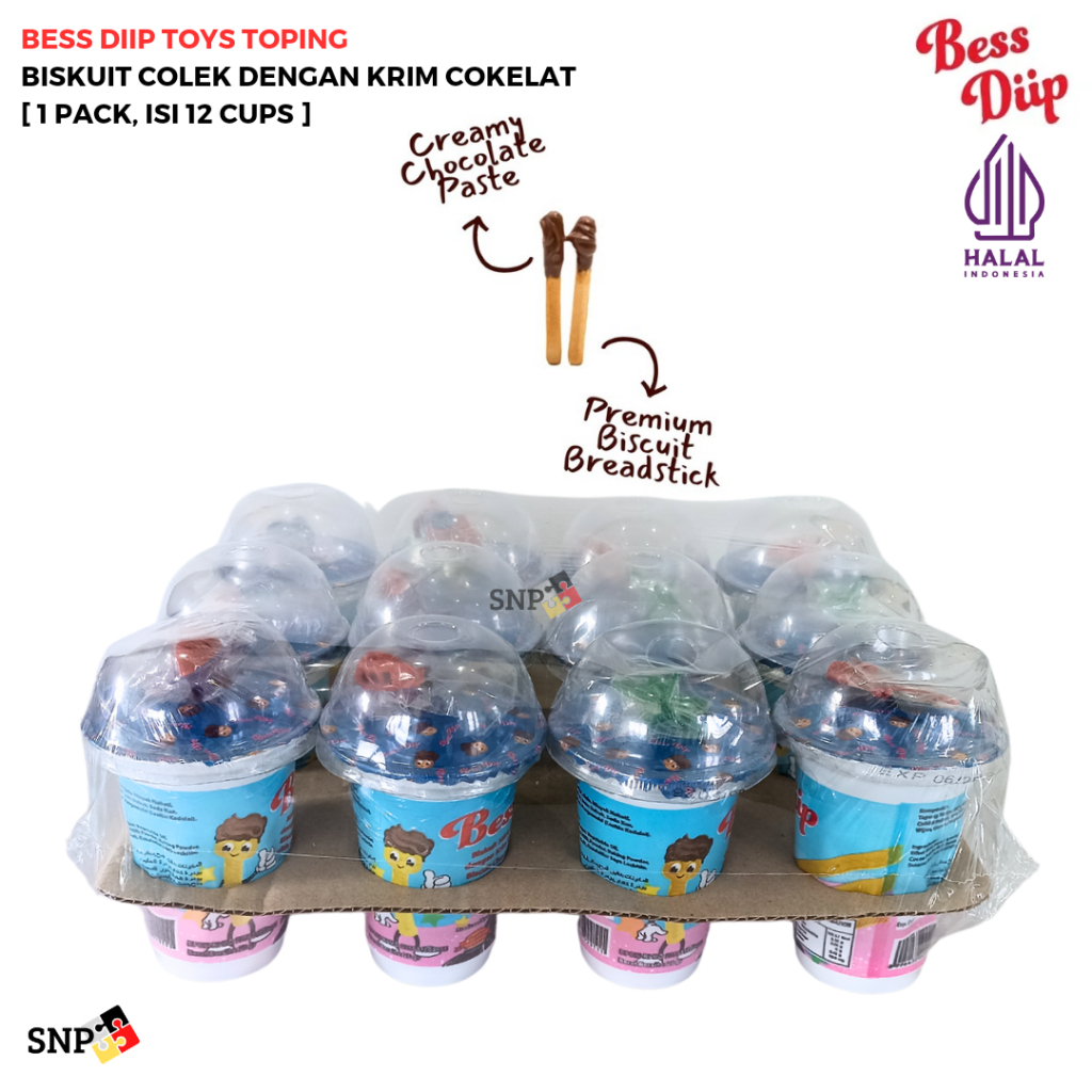 

[HALAL] BESS DIIP TOYS BISKUIT COLEK KRIM COKELAT [1 PACK, ISI 12 CUPS]