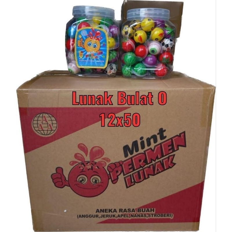 

Mint Permen Lunak Bulat besar isi 50pcs/toples