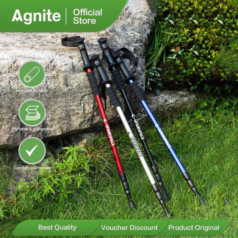Agnite Spanspace Tongkat Gunung / Trekking Pole / Tracking Hiking Aluminum Alloy 65-135 cm VS4061