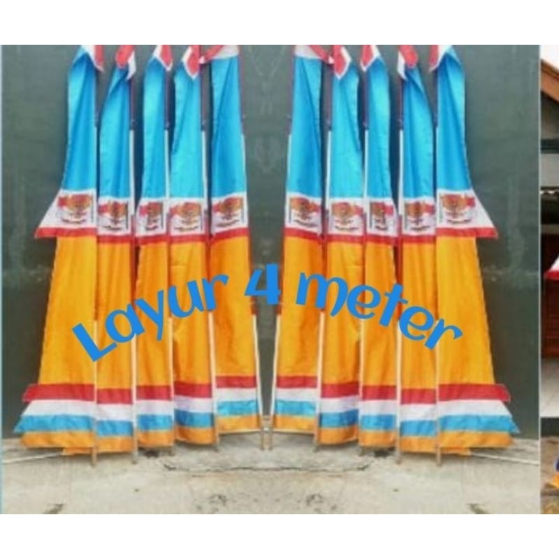 UMBUL UMBUL LAYUR GARUDA 4 METER / UMBUL UMBUL WARNA / UMBUL UMBUL MERAH PUTIH