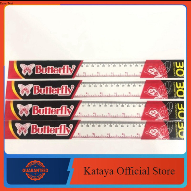 

Grosir Penggaris Plastik Buterfly 30 cm / Mika Glass Ruller ButterFly - 1 Pack / Isi 12 PCS