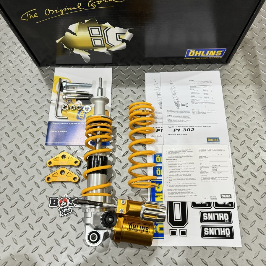Shock Tabung Ohlins Rear PI 302 Preload Vespa S LX LXV