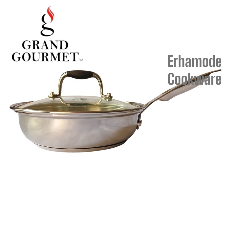 Deep Fry Pan Frying Pan 20cm Wajan Stainless Steel Hamilton Grand Gourmet Premium
