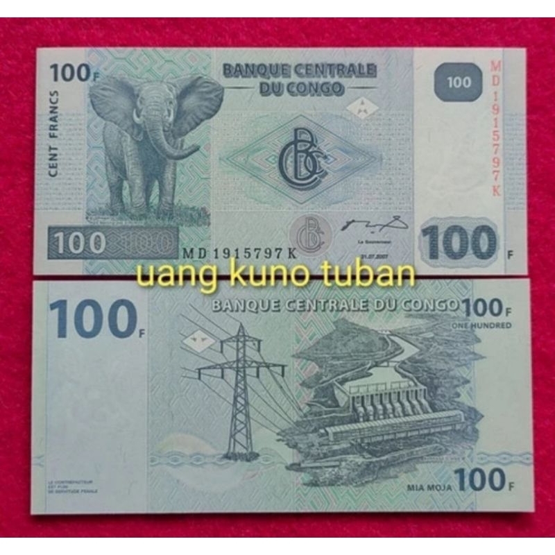 uang asing CONGO 100 FRANCS