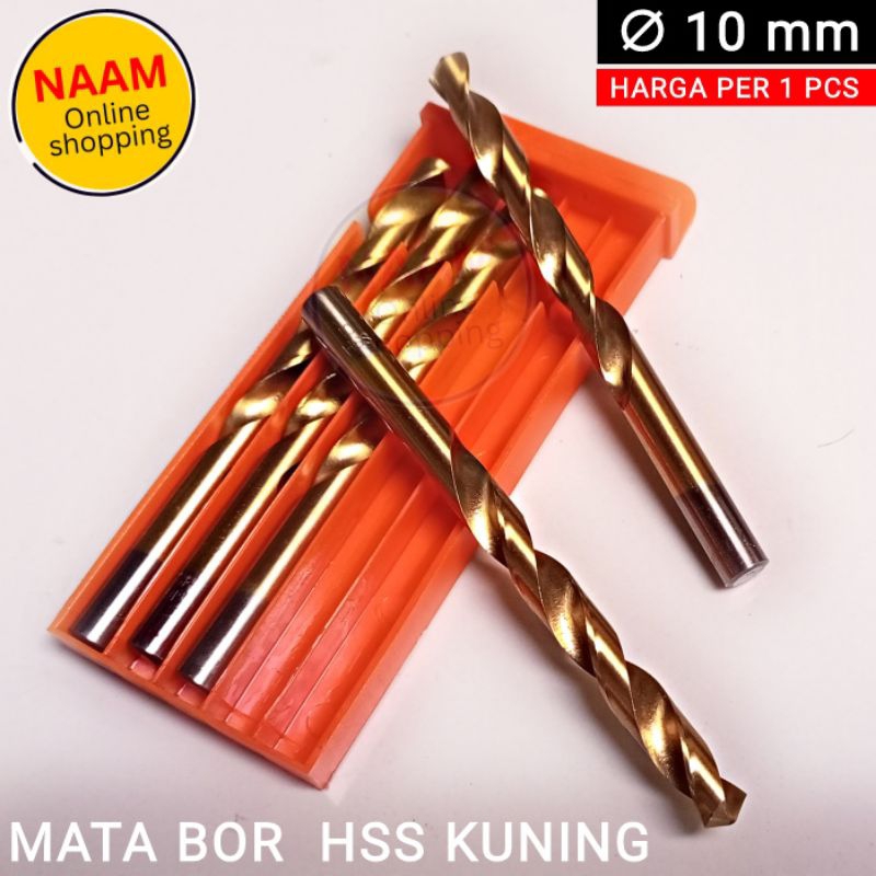 (10MM) MATA BOR HSS KUNING 10MM - MATA BOR BESI & KAYU - MATA BOR 10 MM