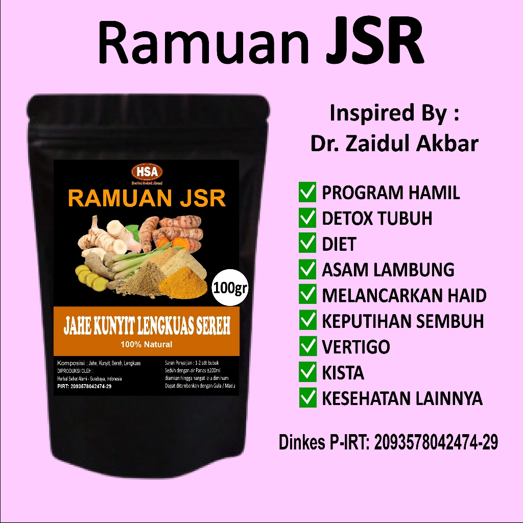 

(BPOM) RAMUAN JSR by hsa | RAMUAN JSR ULTIMATE | Dr. ZAIDUL AKBAR | JSR | RAMUAN PROMIL | PROMIL | PELANGSING | DETOX | IMUN | JERAWAT | ASAM LAMBUNG