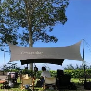 Cod Flysheet hexagonal 450 x 600 waterproof full anti uv plesit 3x4 flysheet atap tenda tutup tenda