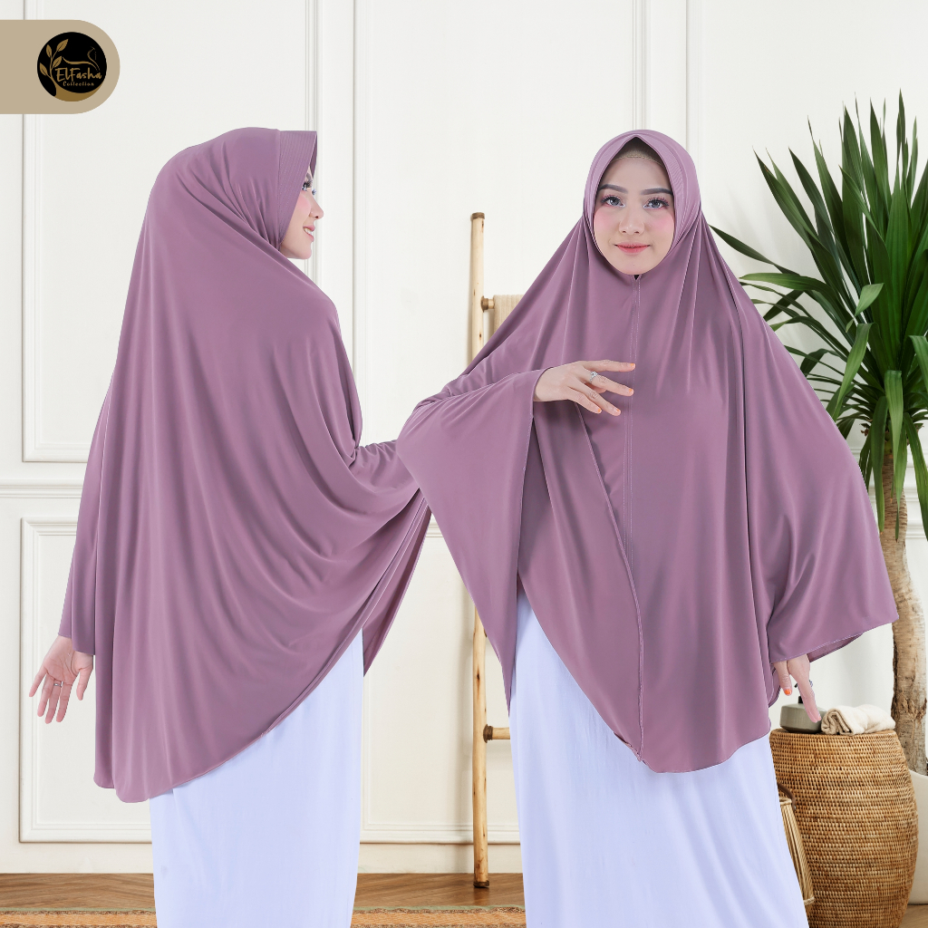 Elfasha Collection - Hijab Nadine Khimar Jilbab Jumbo Syar'i Jersey Daily Premium XXXL Pet Anthem