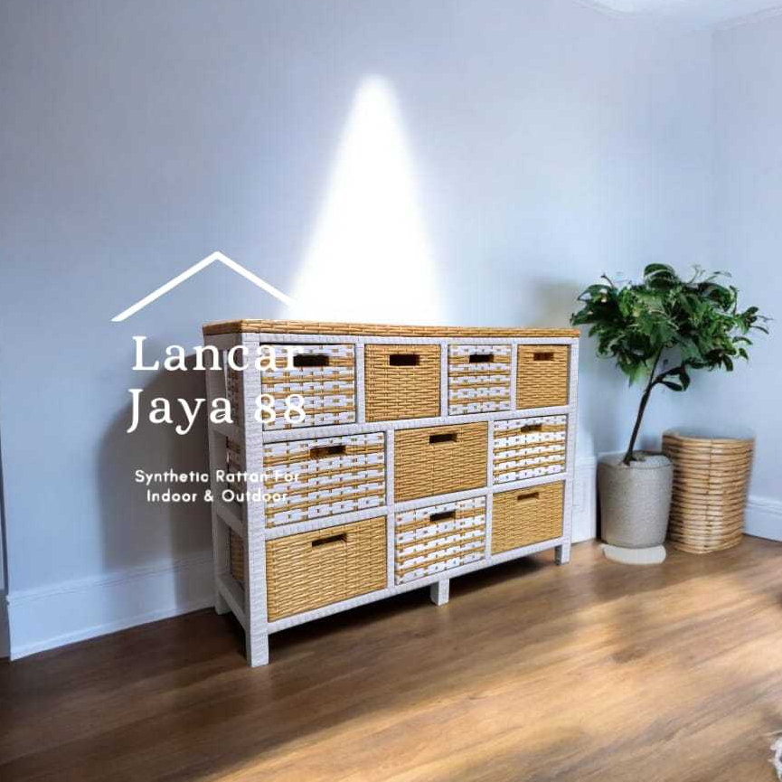 Lemari Rotan Sintetis 10 Laci Minimalis