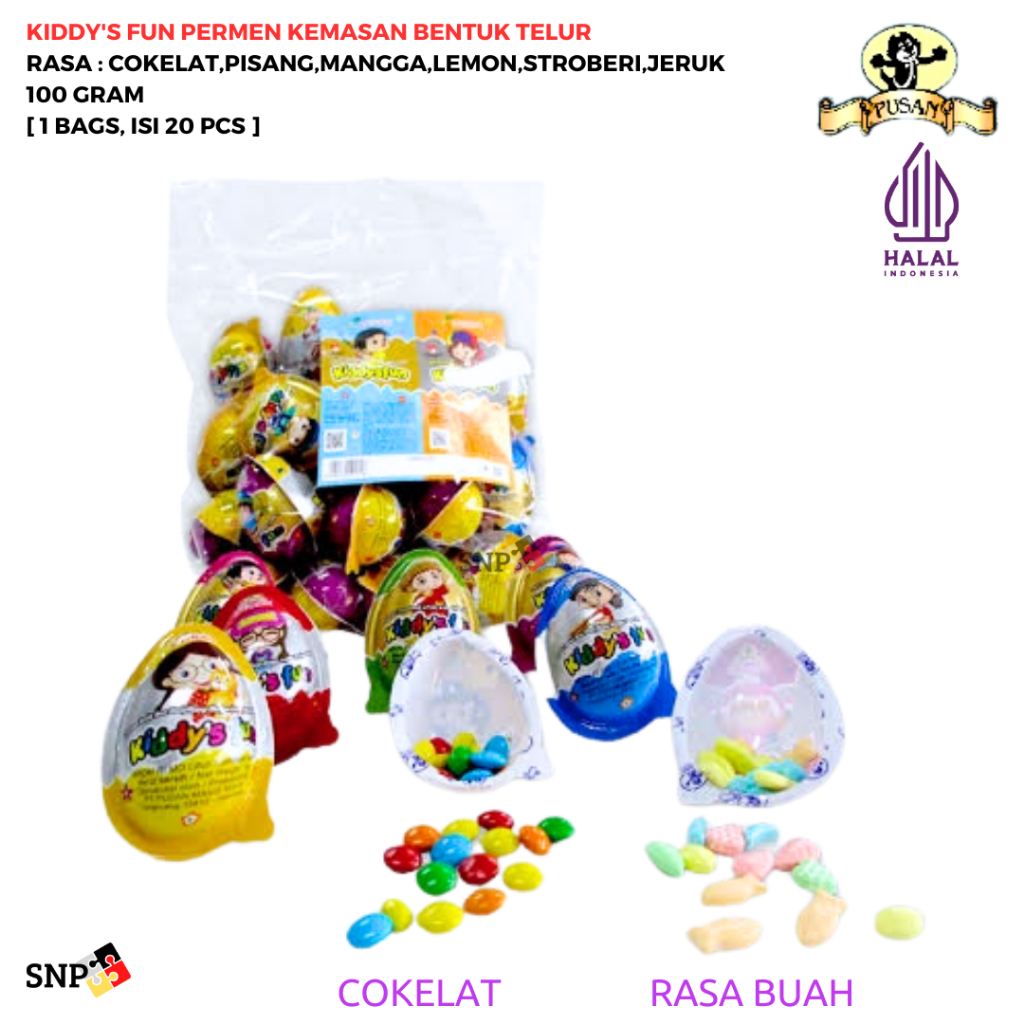 

[HALAL] PUSAN KIDDY'S FUN PERMEN TELUR 100 GR