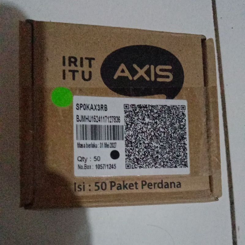 kartu perdana Axis segel, 1 box(isi68pcs)