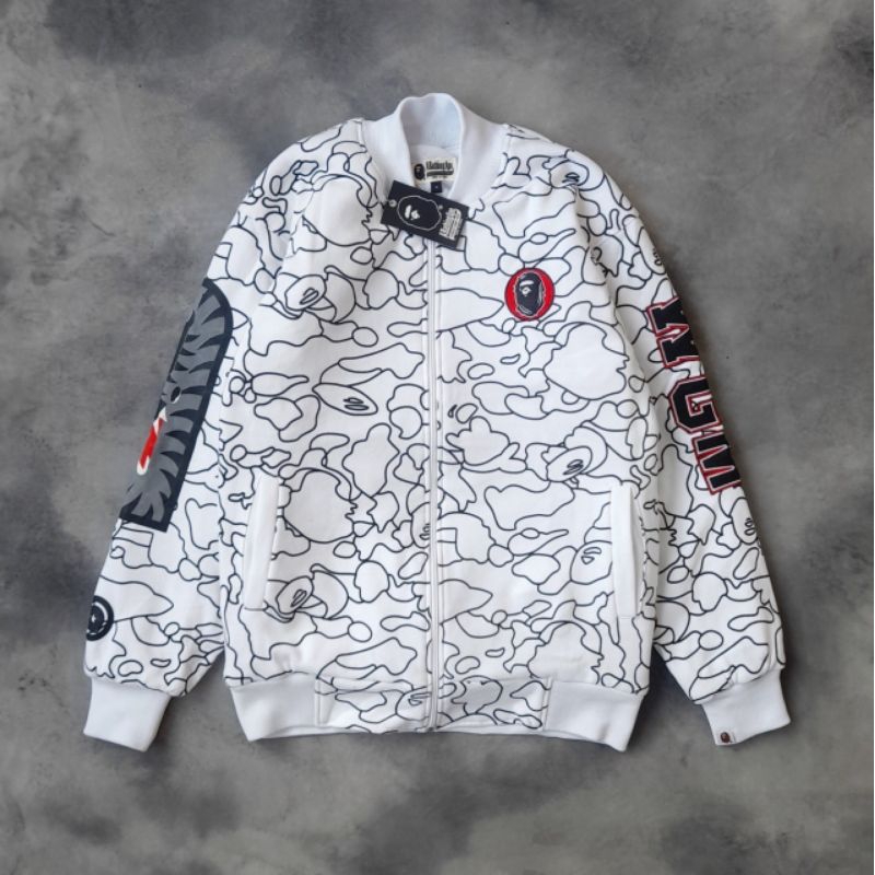 JAKET BOMBER BAPE ANNIVERSARY WHITE