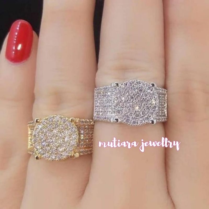 Cincin model berlian titanium anti karat