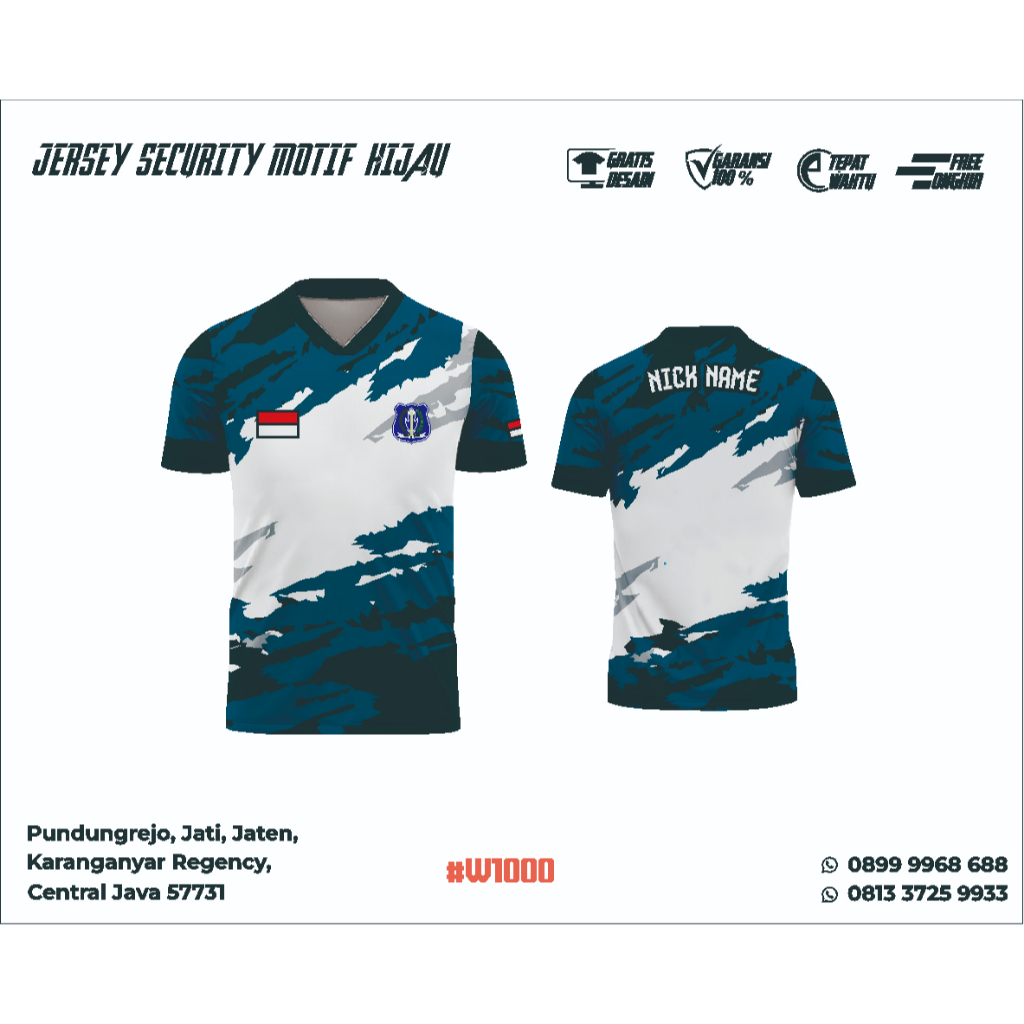 JERSEY SECURITY MOTIF LORENG SATUAN, FREE CUSTOM NAMA DAN DESIGN
