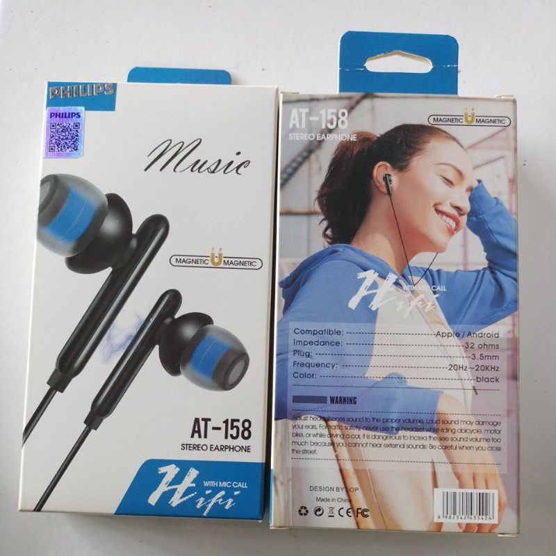 HEADSET PHILIPS AT-059  AT-183 AT-158 SUPER BASS PREMIUM EARPHONE