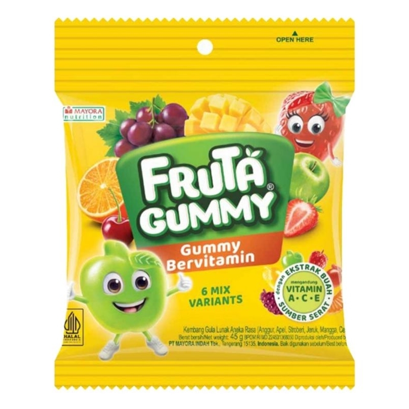 

FRUTA GUMMY Permen Bervitamin 6 Mix Variants 45 g