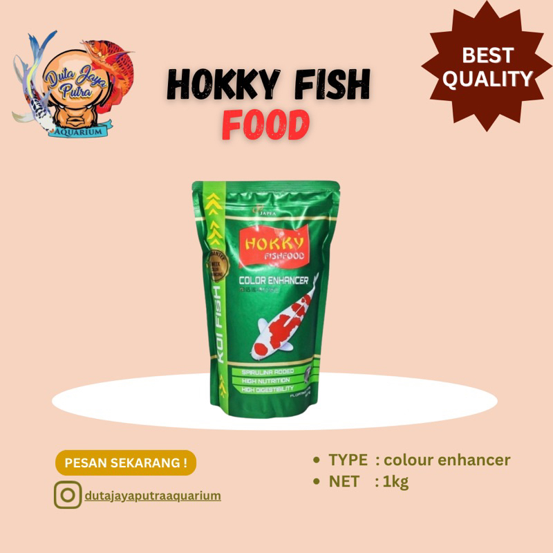 Pakan Ikan Koi Pakan Untuk Meningkatkan Warna Ikan Koi Hokky Fish Food Colour Enhancer 1Kg