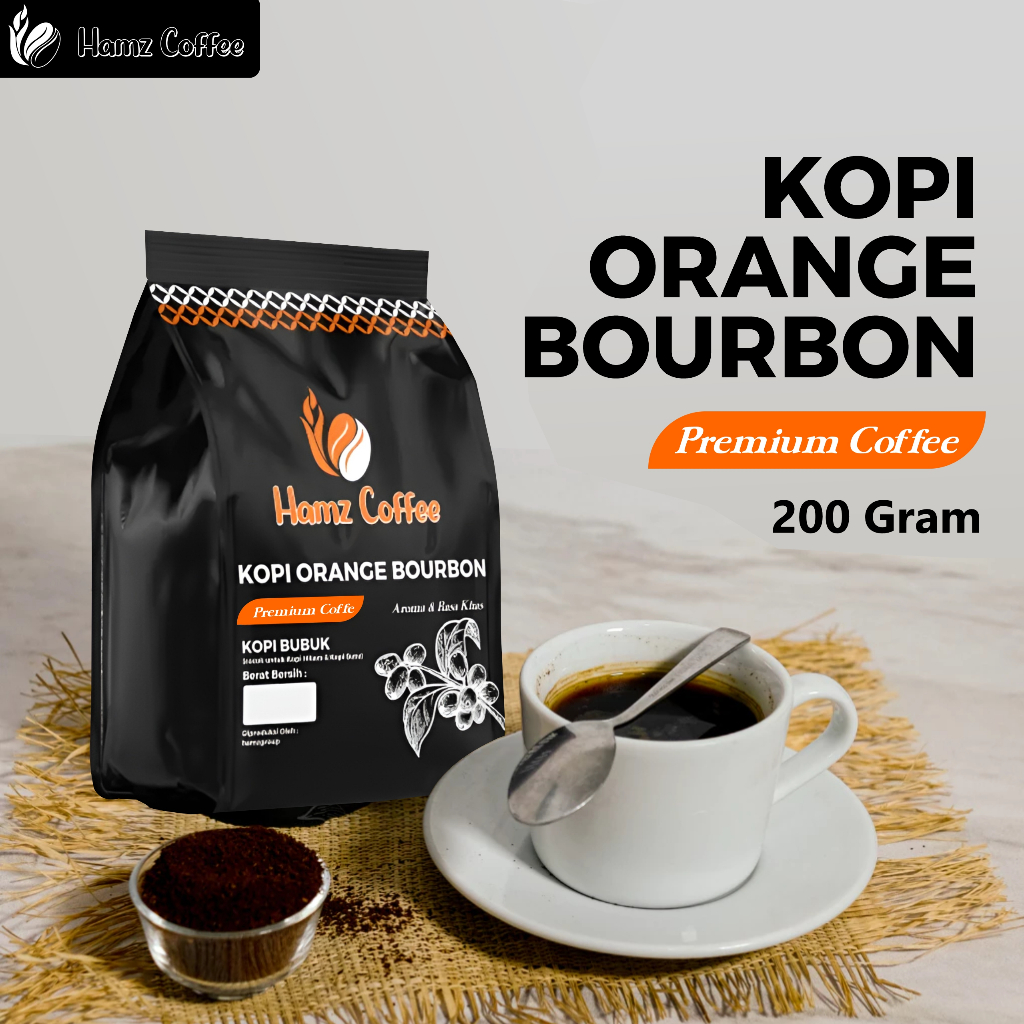 

Hamz Coffee - kopi bubuk orange bourbon super premium 200gr