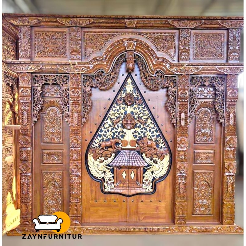 Pintu Ukir Gebyok Kelir Wayang Jati Tua 300x270 Jepara