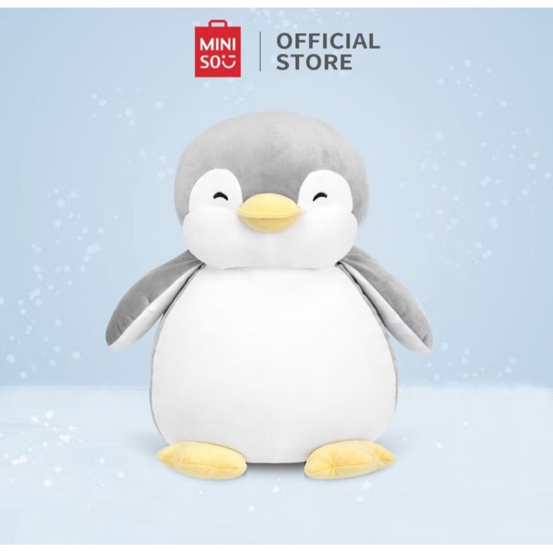 Boneka Pinguin Abu-abu Plush Doll Miniso