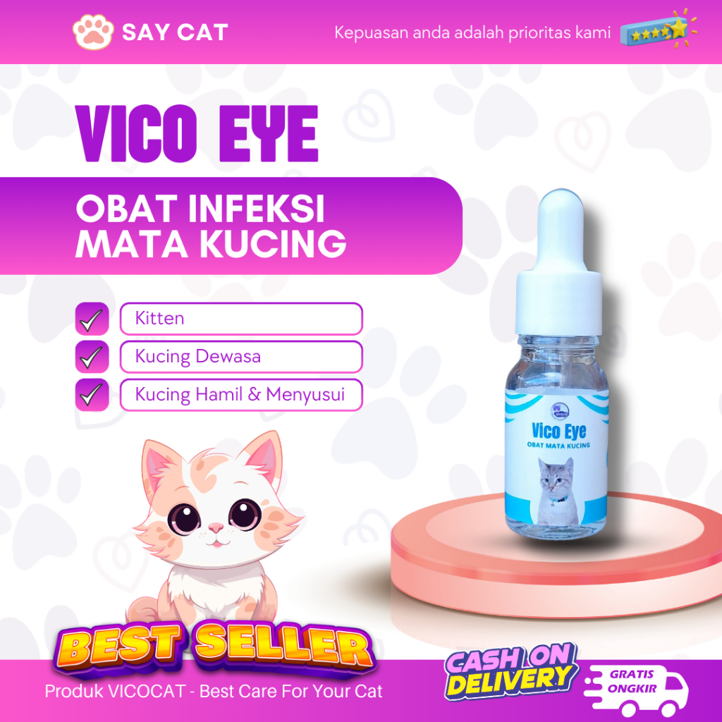 VIco Eye Obat Tetes Mata Kucing Ampuh Mengatasi Mata Berair , Belekan Matakucing