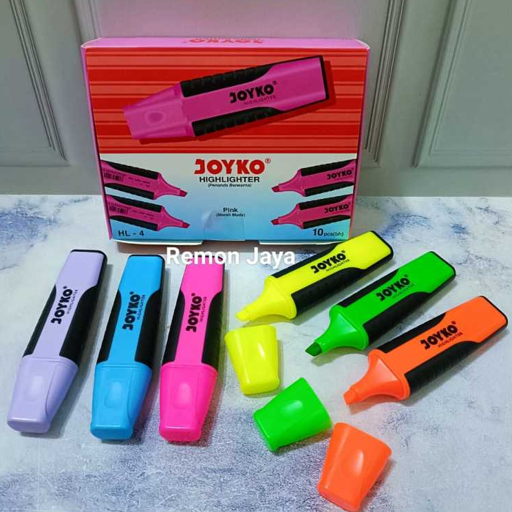 

(1 box isi 10 pcs)Stabilo Highlighter Joyko 5 Warna Pastel atk
