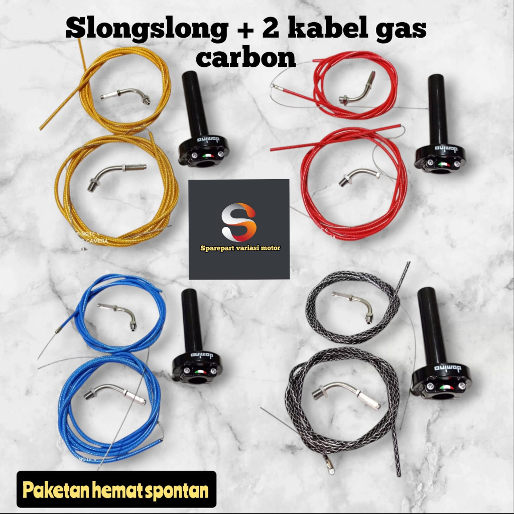 gas spontan  + l gsd cnc + 2 kabel gas serat carbon sonic fu vixion nmax pcx vario125 / 150 beat sco