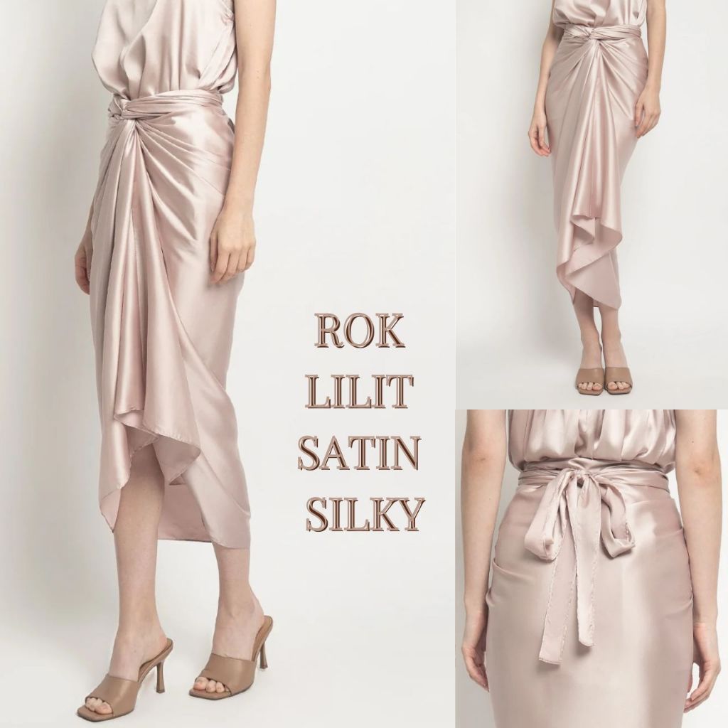 HARGA PROMO Rok Lilit Sateen/Rok Satin Model Lilit/Bawahan Kebaya Satin Velvet/Rok Satin Silky Moder