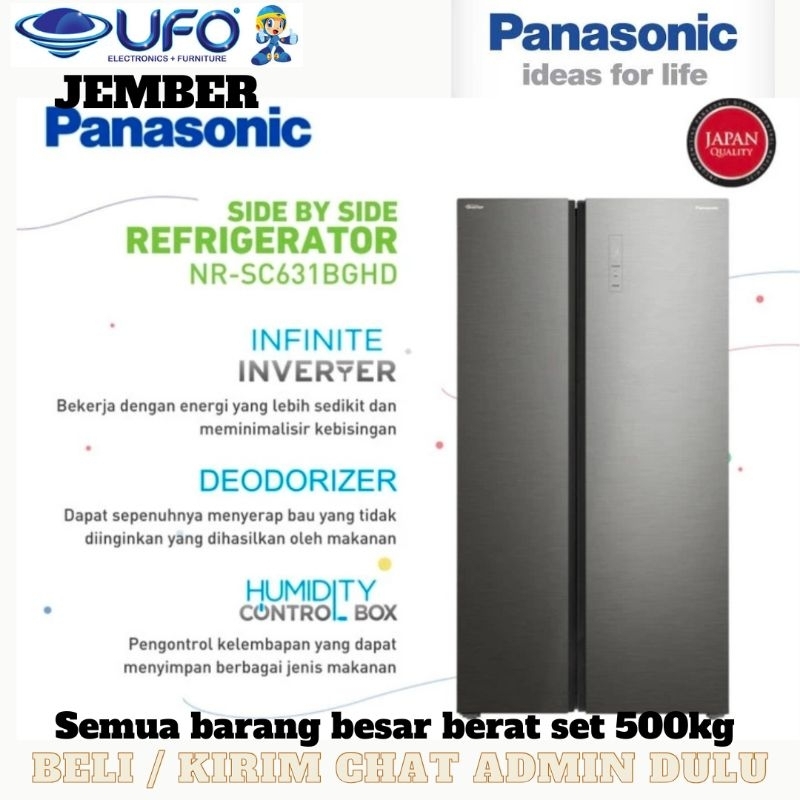 PANASONIC NRSC631BGHD LEMARI ES KULKAS SIDE BY SIDE