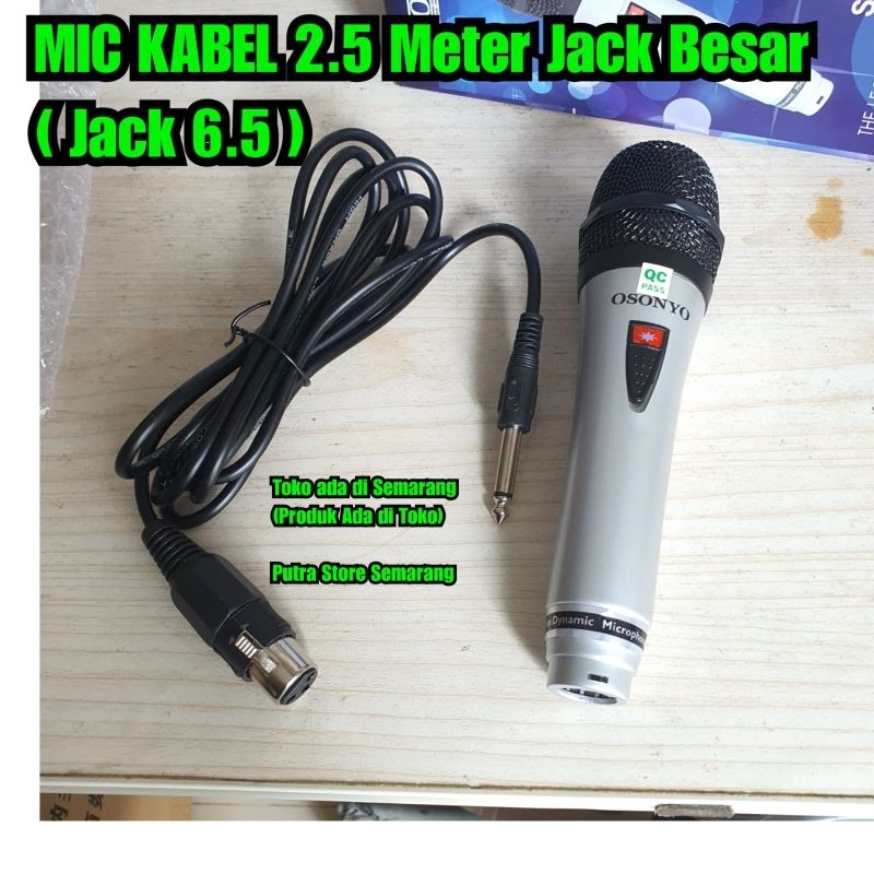 Mic Kabel besar 2.5 Meter Mic Jack 6.5 jack besar Mic Cable Mic speaker Mik kabel bukan wireles