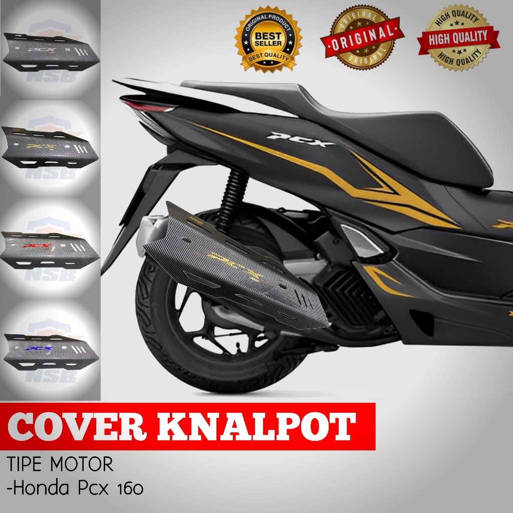NEW COVER TAMENG KNALPOT PCX 160 CARBON ORIGINAL NSB TAMENG KNALPOT PCX160 PELINDUNG KNALPOT PCX
