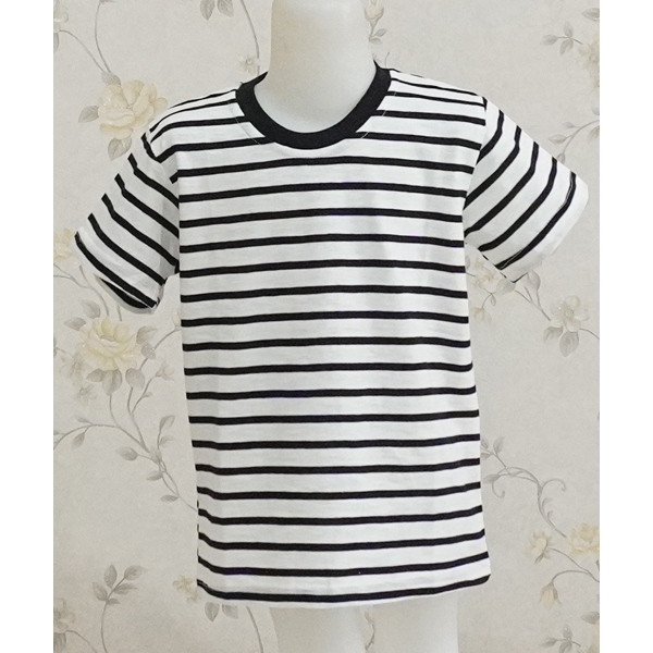 Baju Atasan Kaos Anak - Anak Perempuan Model Garis Garis Bahan Tipis Dan Adem