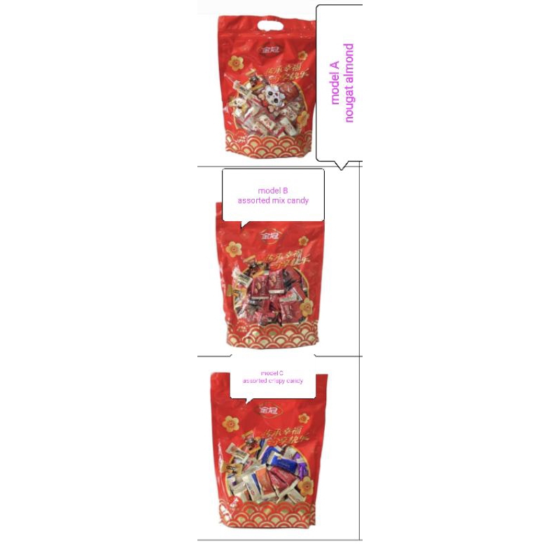 

nougat almond assorted candy mix crispy candy permen imlek cny 500 gram