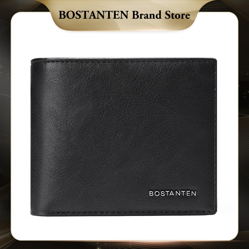 Bostanten Dompet Pria PU Kulit  Trifold Premium Hitam/Kopi
