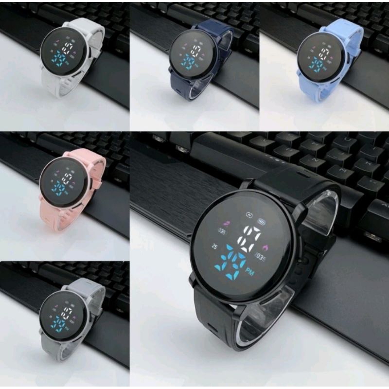 JAM TANGAN DIGITAL RUBBER BULAT LED