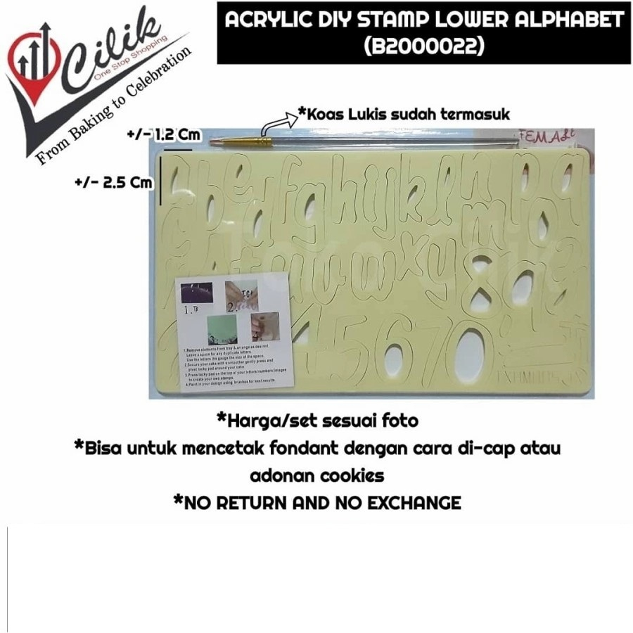 akrilik+DIY+stamp+huruf+kecil+lower+alphabet+cetak+mold+fondant+cookies