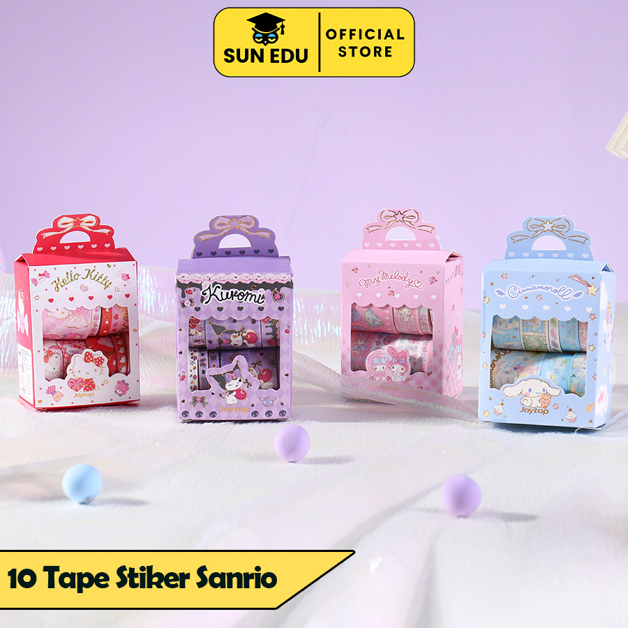 

10 Roll Washi Tape Masking Tape DIY Scrapbook Journal/ Stiker Dekorasi Cute Cartoon Paper
