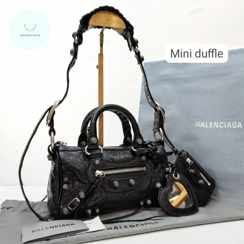 Balenciaga Le Cagole Mini Duffle Lambskin Black SHW
