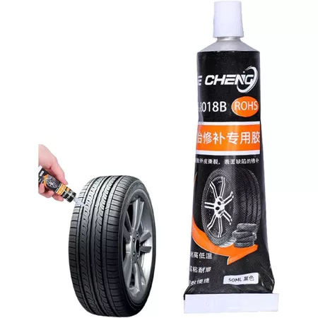 Sm [COD] 50ML Lem Ban Hitam Roda Kendaraan Car Tire Repair Glue Adhesive Lem Ban Luar Mobil Sobek