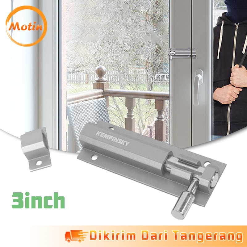 3Inch Grendel Slot Pintu Bulat Nicole Jendela Kunci Rumah Pagar